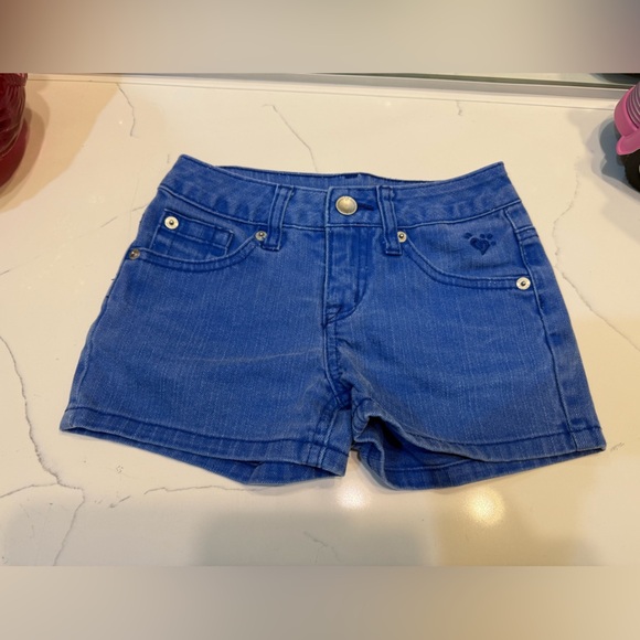 Justice Blue Denim Shorts High-Waisted Classic - Picture 1 of 3